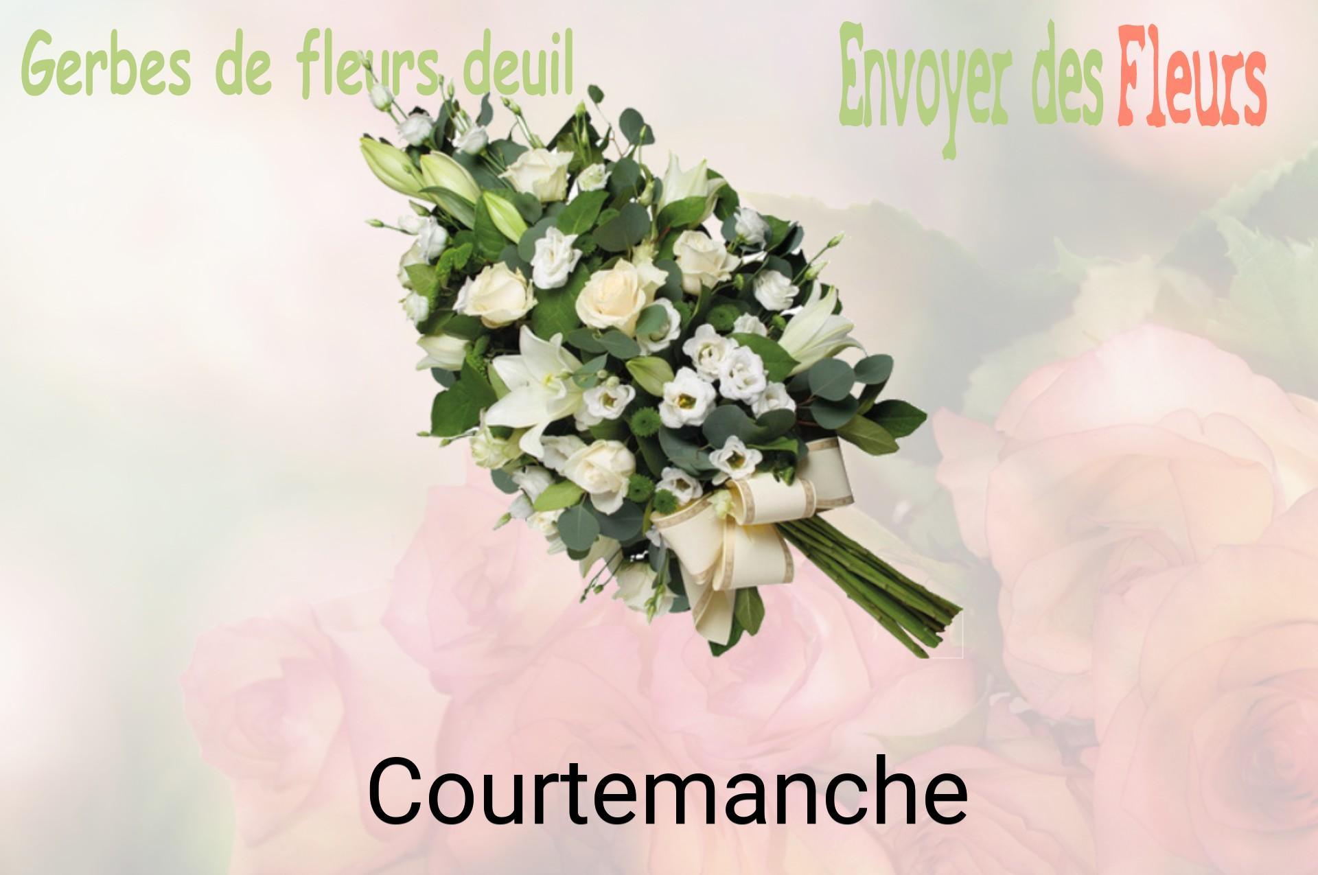 Gerbe de fleurs de deuil livrée à Courtemanche